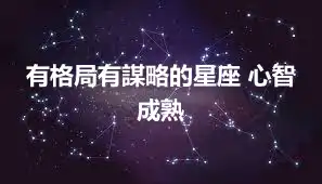 有格局有謀略的星座 心智成熟
