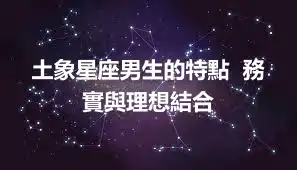 土象星座男生的特點  務實與理想結合