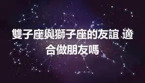 雙子座與獅子座的友誼 適合做朋友嗎