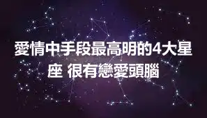 愛情中手段最高明的4大星座 很有戀愛頭腦
