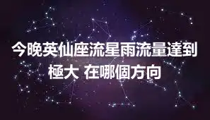 今晚英仙座流星雨流量達到極大 在哪個方向