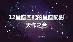 12星座匹配的星座配對 天作之合