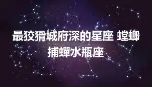 最狡猾城府深的星座 螳螂捕蟬水瓶座