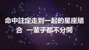 命中註定走到一起的星座組合 一輩子都不分開