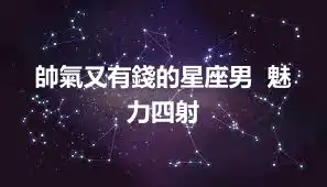 帥氣又有錢的星座男  魅力四射