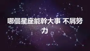哪個星座能幹大事 不屑努力