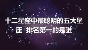 十二星座中最聰明的五大星座  排名第一的是誰