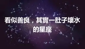 看似善良，其實一肚子壞水的星座