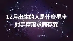 12月出生的人是什麼星座 射手摩羯求同存異
