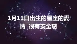 1月11日出生的星座的愛情  很有安全感