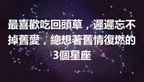 最喜歡吃回頭草，遲遲忘不掉舊愛，總想著舊情復燃的3個星座