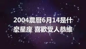 2004農曆6月14是什麼星座 喜歡受人恭維