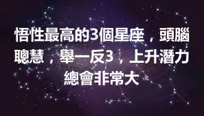 悟性最高的3個星座，頭腦聰慧，舉一反3，上升潛力總會非常大