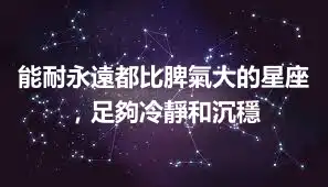 能耐永遠都比脾氣大的星座，足夠冷靜和沉穩