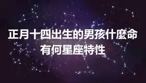 正月十四出生的男孩什麼命 有何星座特性