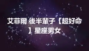 艾菲爾 後半輩子【超好命】星座男女