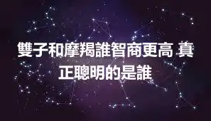 雙子和摩羯誰智商更高 真正聰明的是誰
