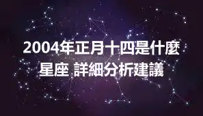 2004年正月十四是什麼星座 詳細分析建議