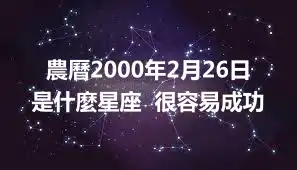 農曆2000年2月26日是什麼星座  很容易成功