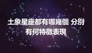 土象星座都有哪幾個 分別有何特徵表現