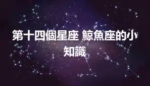 第十四個星座 鯨魚座的小知識