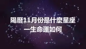 陽曆11月份是什麼星座  一生命運如何