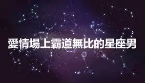 愛情場上霸道無比的星座男