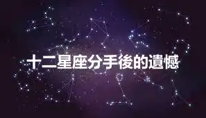 十二星座分手後的遺憾