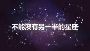 不能沒有另一半的星座