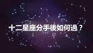 十二星座分手後如何過？