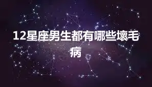 12星座男生都有哪些壞毛病