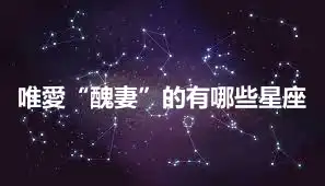 唯愛“醜妻”的有哪些星座