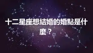 十二星座想結婚的婚點是什麼？