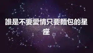 誰是不要愛情只要麵包的星座