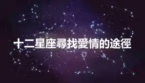 十二星座尋找愛情的途徑
