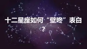 十二星座如何“壁咚”表白？