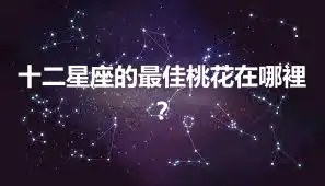 十二星座的最佳桃花在哪裡？
