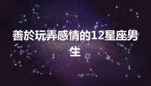 善於玩弄感情的12星座男生