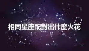 相同星座配對出什麼火花