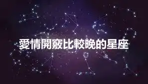 愛情開竅比較晚的星座