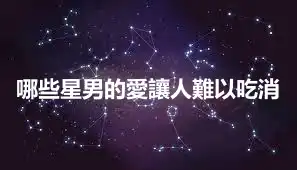 哪些星男的愛讓人難以吃消