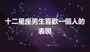 十二星座男生喜歡一個人的表現