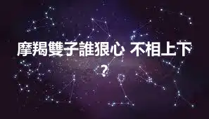 摩羯雙子誰狠心 不相上下?