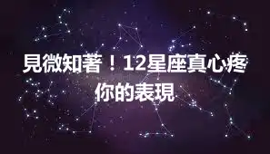 見微知著！12星座真心疼你的表現