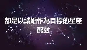 都是以結婚作為目標的星座配對