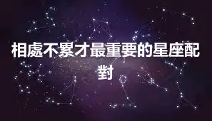 相處不累才最重要的星座配對