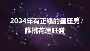 2024年有正緣的星座男 誰桃花運旺盛