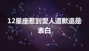 12星座惹到愛人道歉還是表白