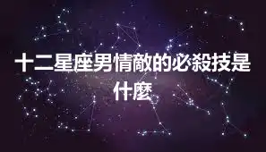 十二星座男情敵的必殺技是什麼