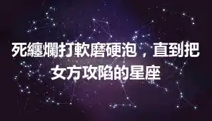 死纏爛打軟磨硬泡，直到把女方攻陷的星座